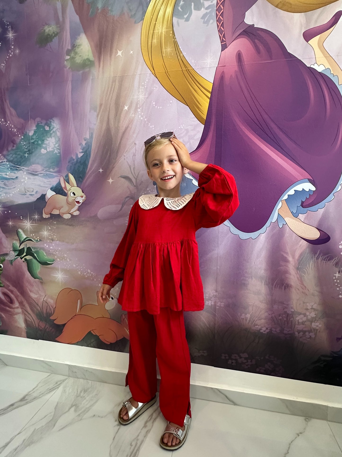 Completo bimba con colletto in pizzo