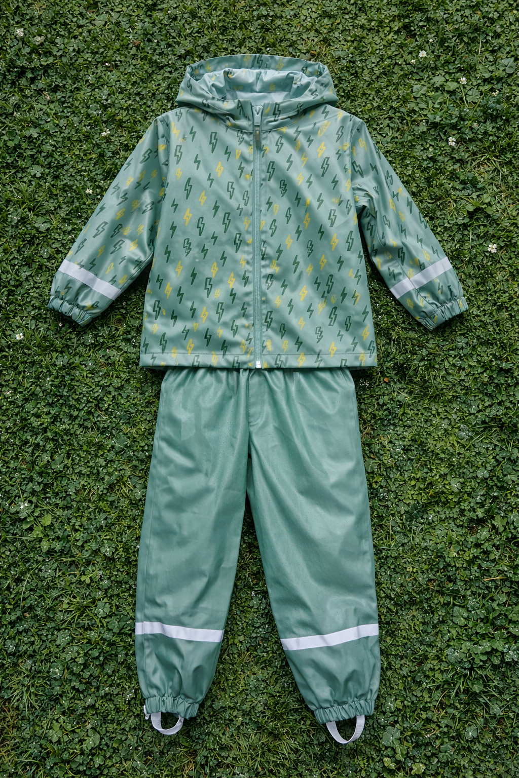 Completo impermeabile Fulmine Verde + sacca coordinata - MiniMe- color