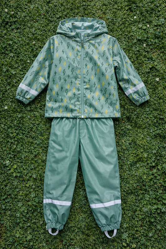 Completo impermeabile Fulmine Verde + sacca coordinata - MiniMe- color