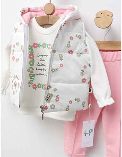 Completo neonata 3 pezzi con gilet imbottito