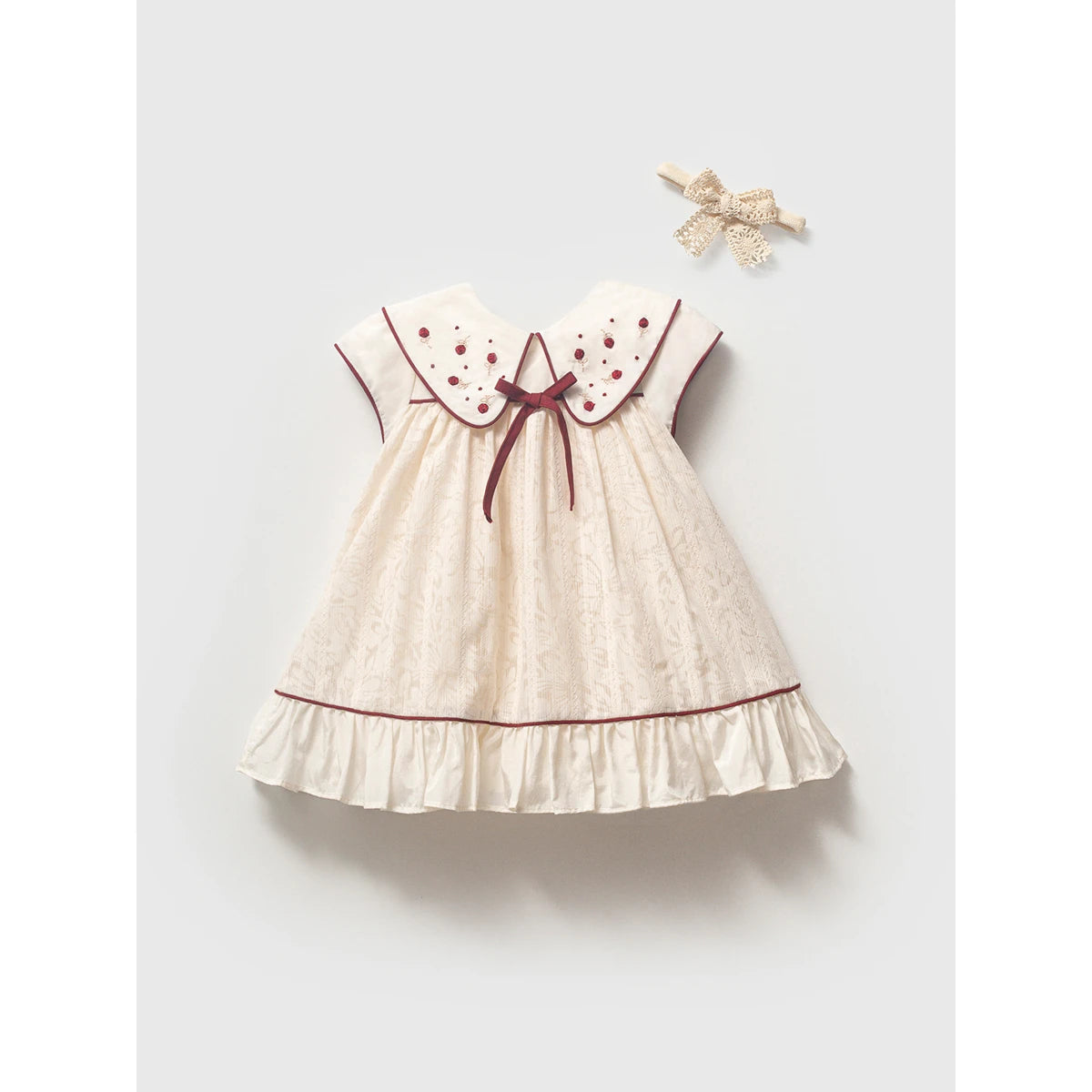 Abito Neonata Con Fascetta 100% Cotone