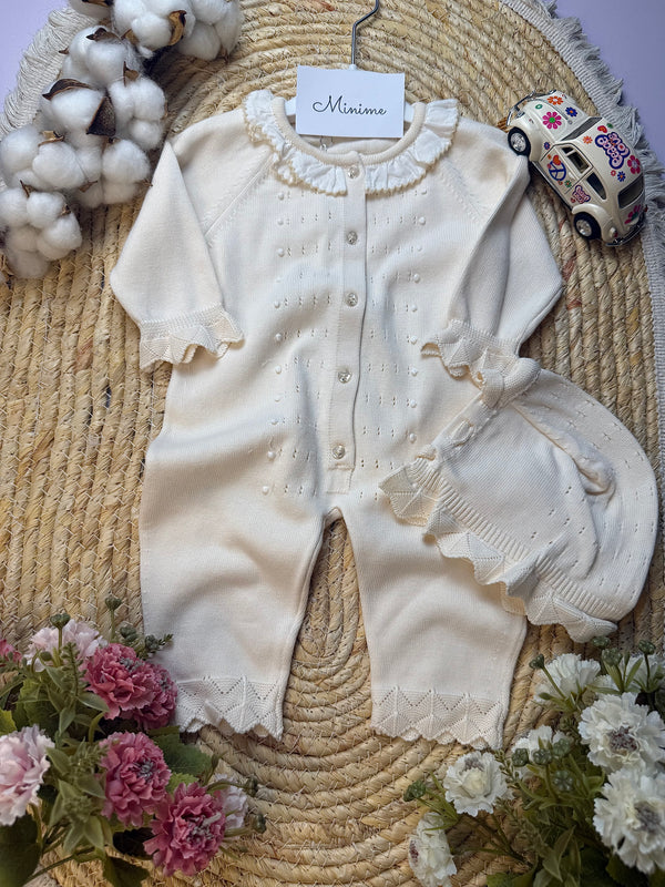 Baby Strampler mit passender Mütze 100% Baumwolle