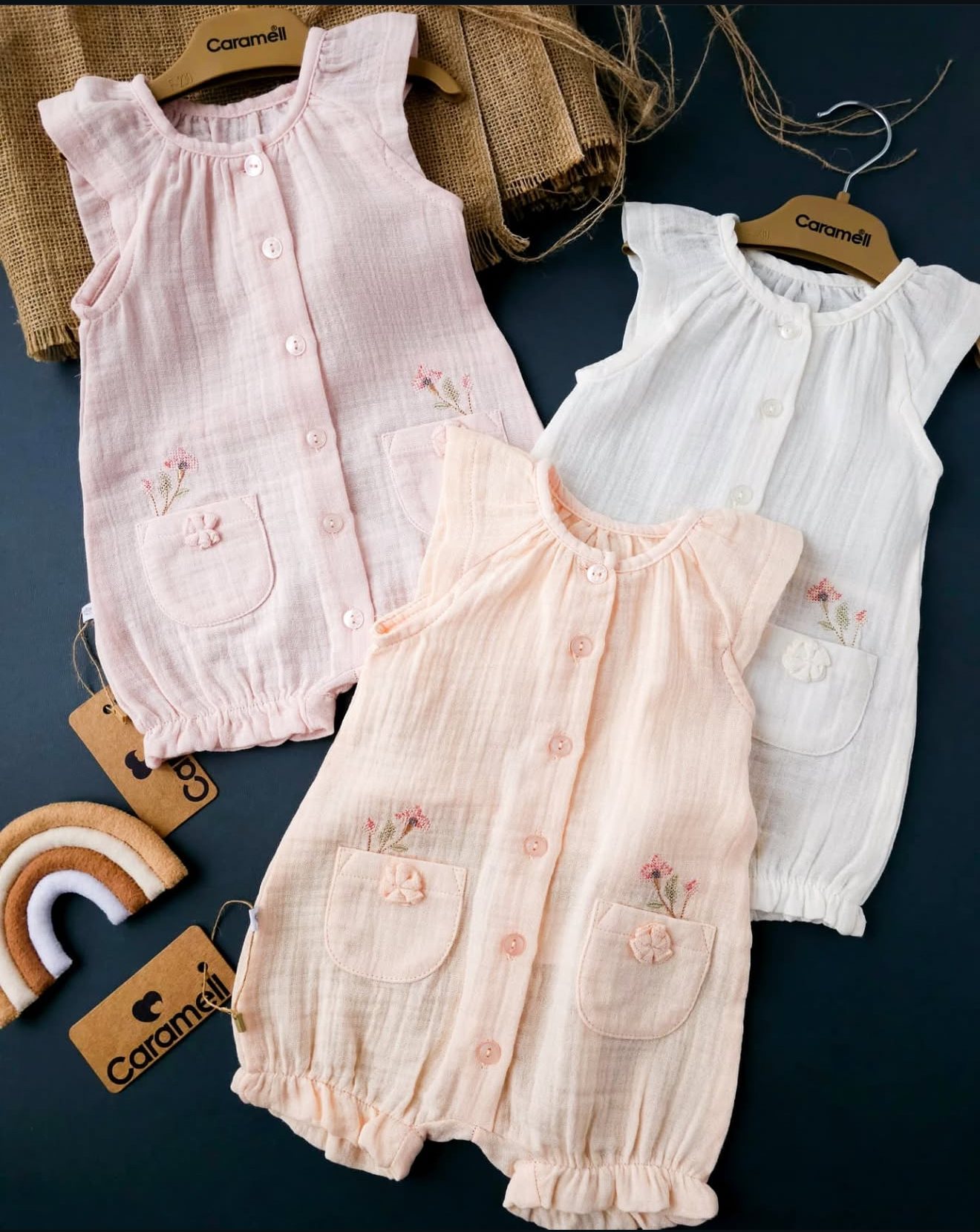 Mono de verano de algodón orgánico para niñas