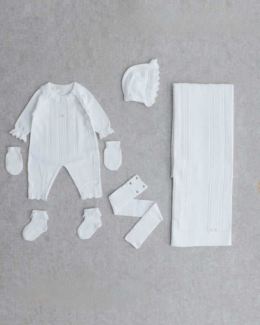 Set Neonato Elegante in Cotone – 6 Pezzi