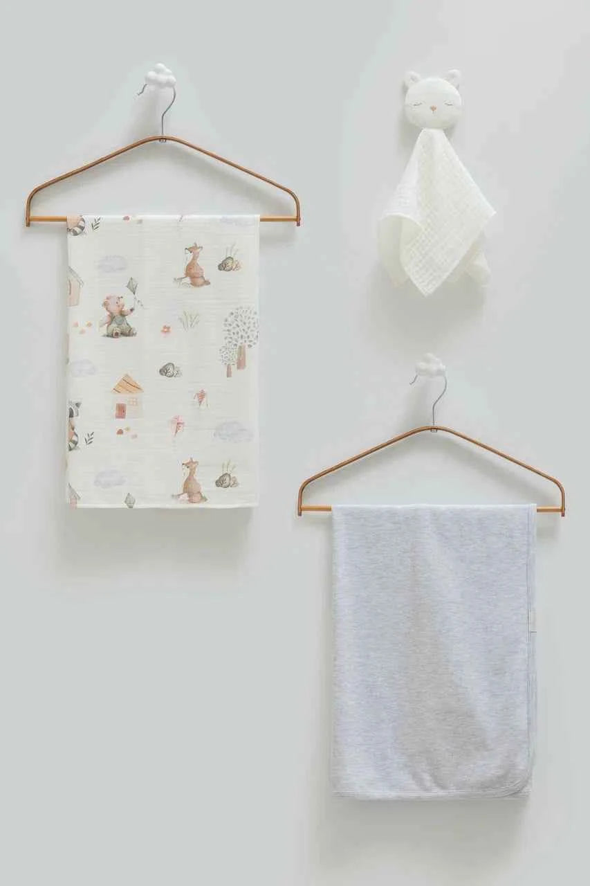 Set di Copertine/Mussole più Doudou Peluche