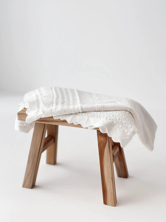 Copertina Neonato in Piquet con Dettagli Ricamati