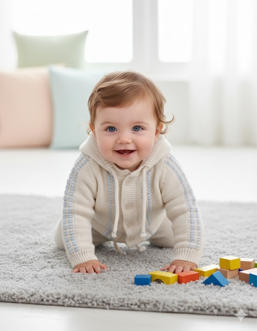 Completo neonato 3 pezzi in lana merino - MiniMe- color