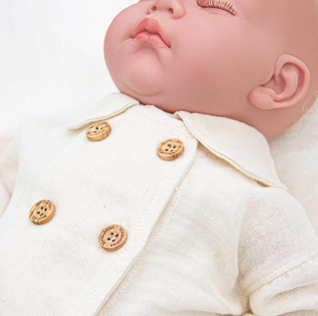 Cotton Muslin Baby Romper – Retro Style &amp; Natural Elegance