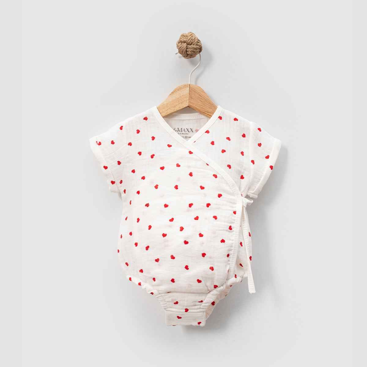 Body stile maglia neonata incrociato con cuoricini