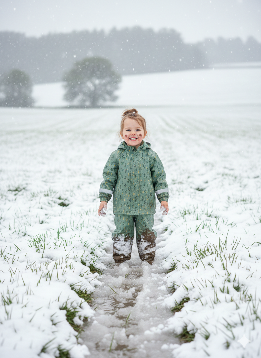 Completo impermeabile Fulmine Verde + sacca coordinata - MiniMe- color