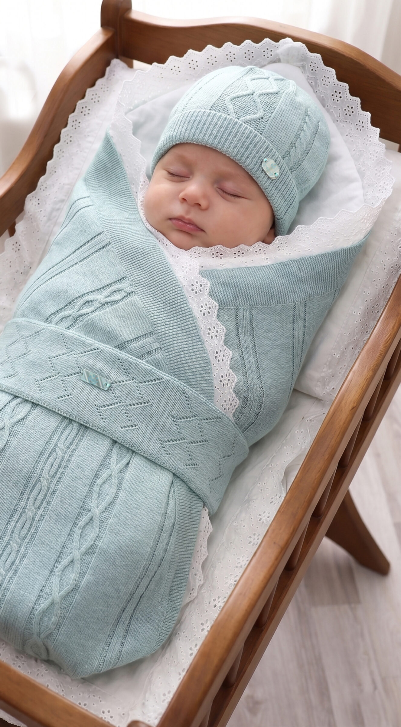 Coperta Multifunzione Neonato con Cappellino e Fascia - 100% Cotone