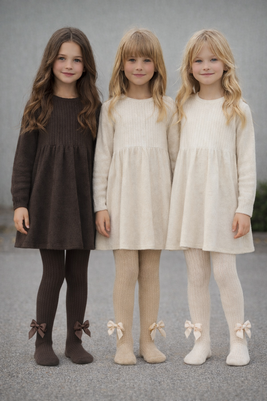 Calzamaglia con fiocco bambina