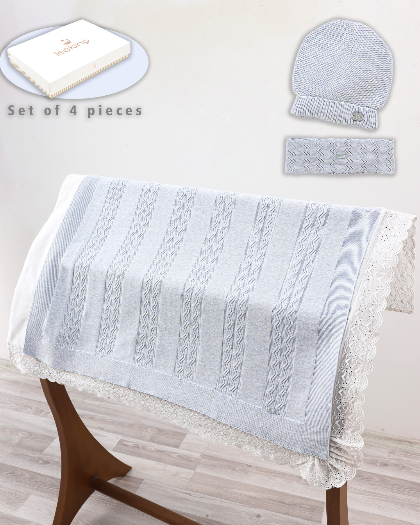 Copertina Multifunzione Neonato con Cappellino e Fascia 100% Cotone