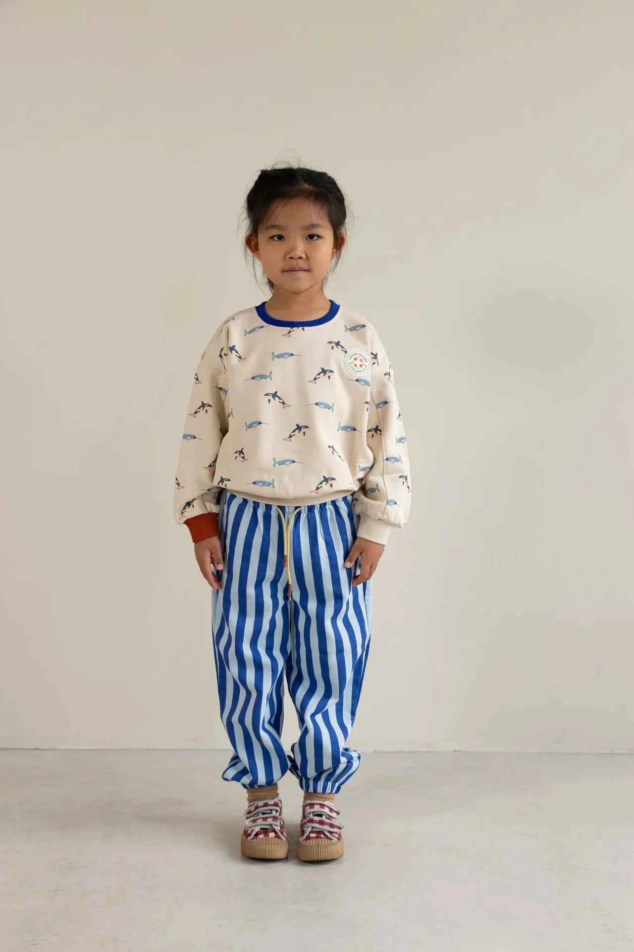 Pantalone in cotone a righe