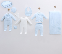 Corredino Nascita Neonato 9 Pezzi in Ciniglia 100% Cotone