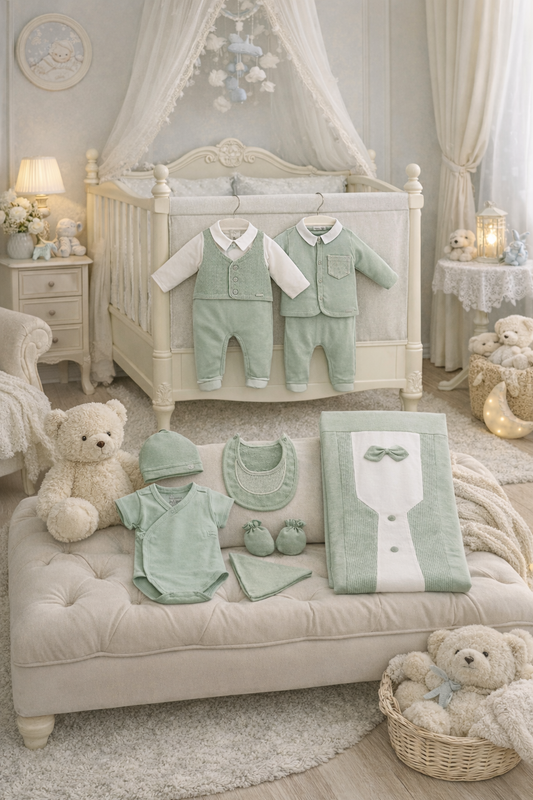 Corredino Nascita Neonato 100% Cotone - 9 Pezzi