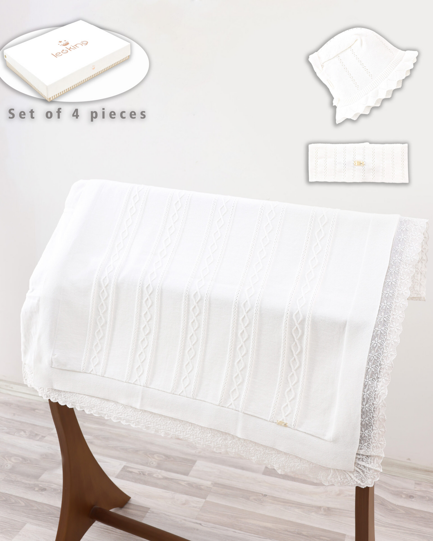 Copertina Multifunzione Neonata con Cappellino e Fascia - 100% Cotone
