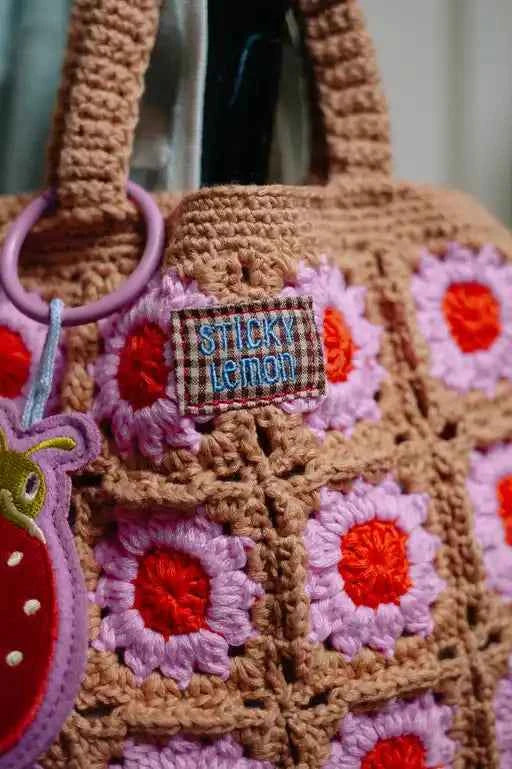 Borsa All’Uncinetto Floreale per Donna e Bambina