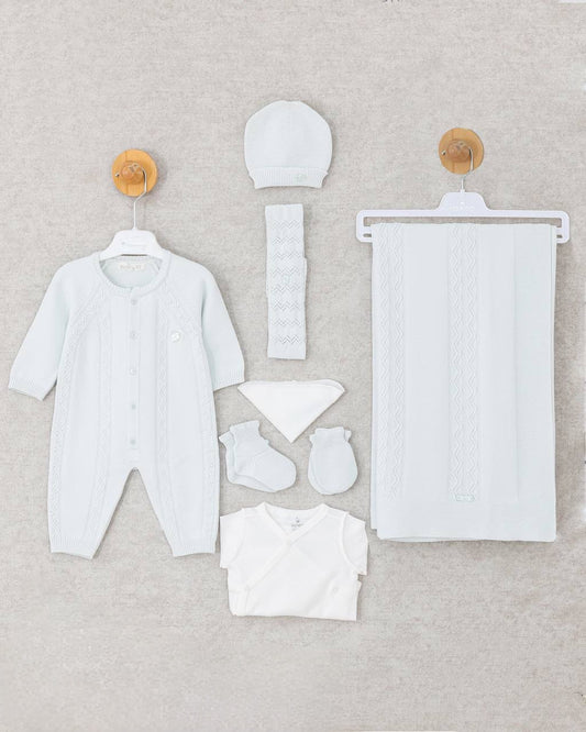 Set nascita neonato in maglia di cotone 100% biologico – Eleganza e comfort - 8 pezzi