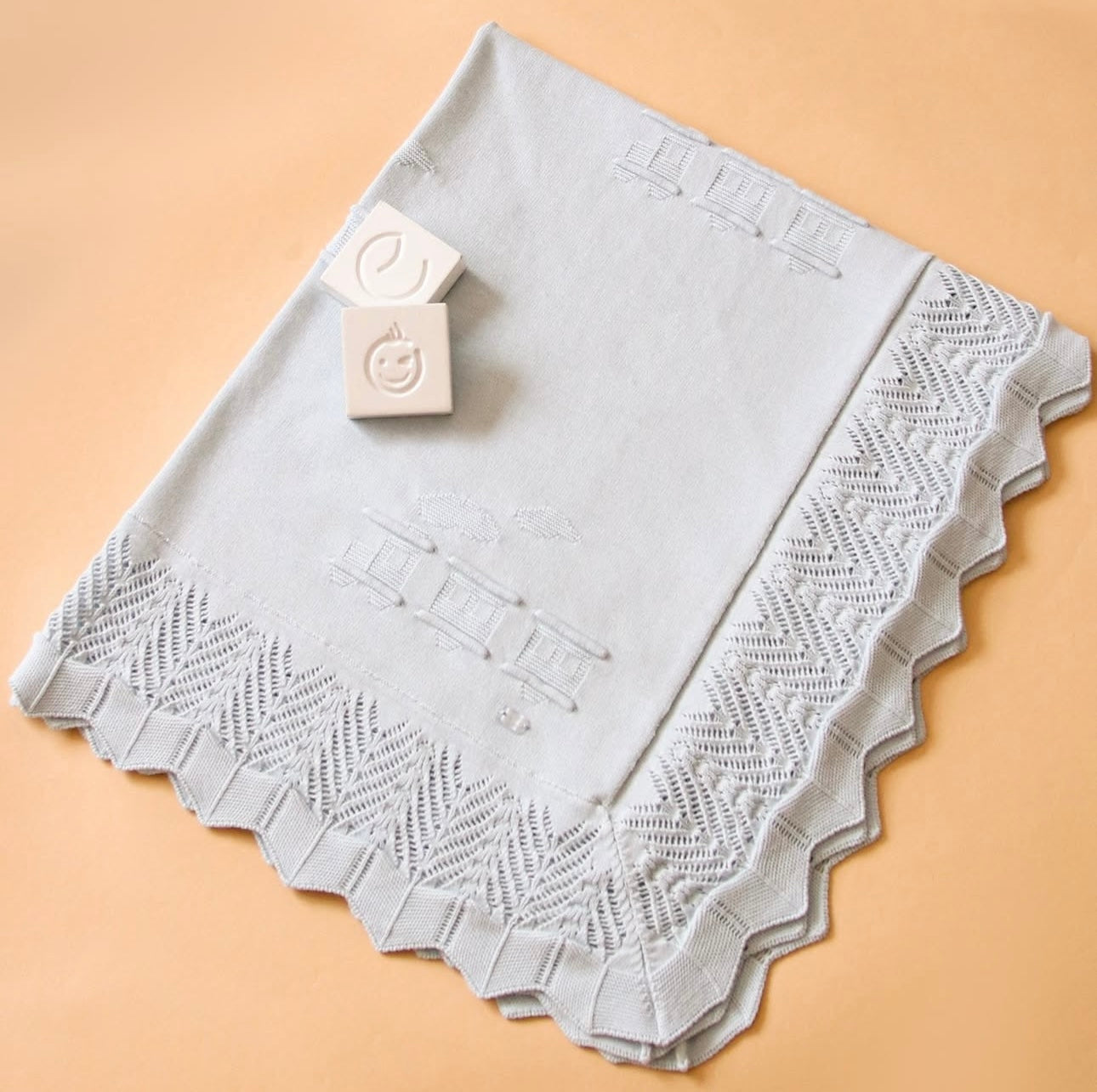 Piquet Baby Blanket with Embroidered Details