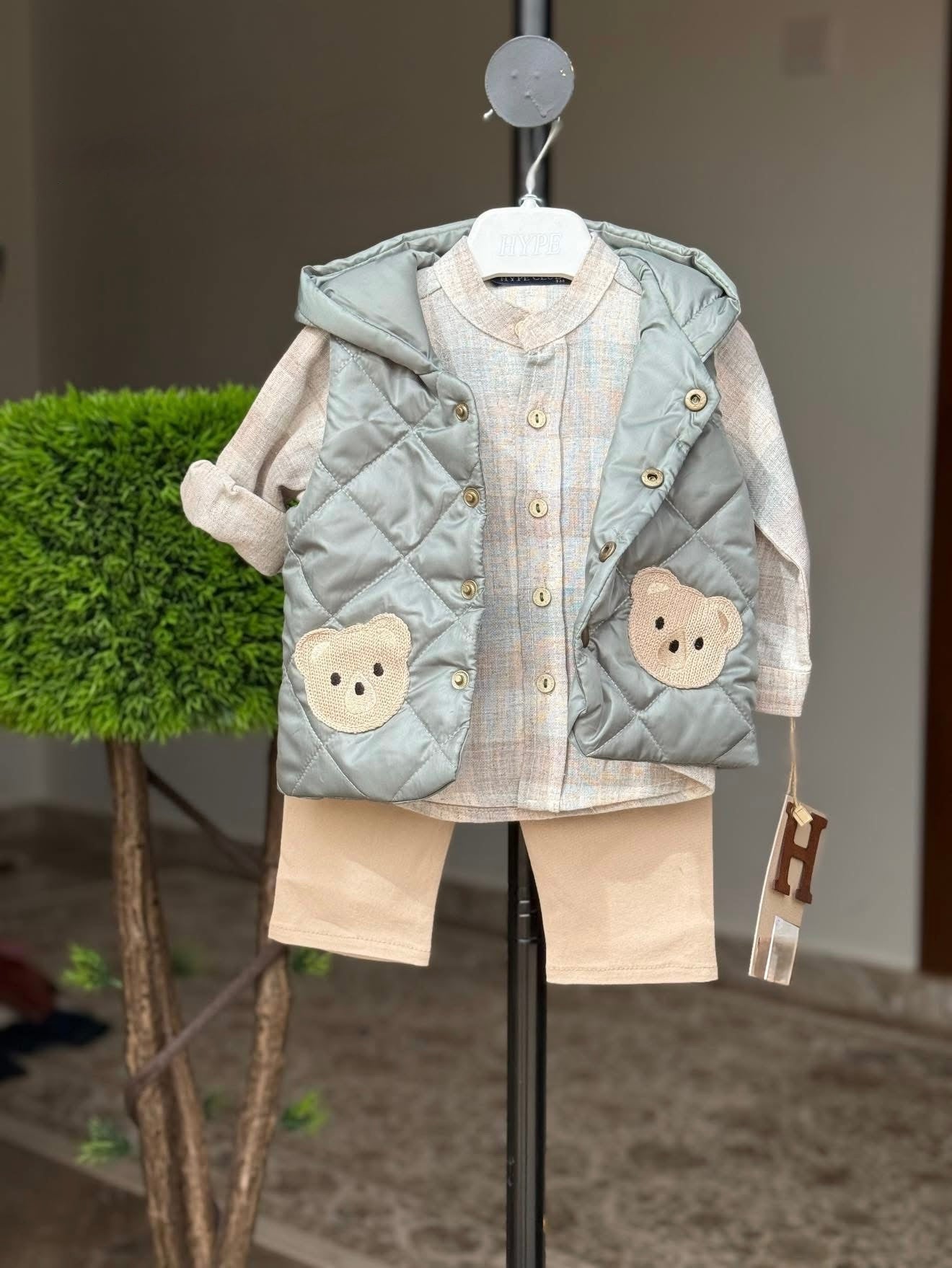 Completo neonato 4 pezzi con scarpette