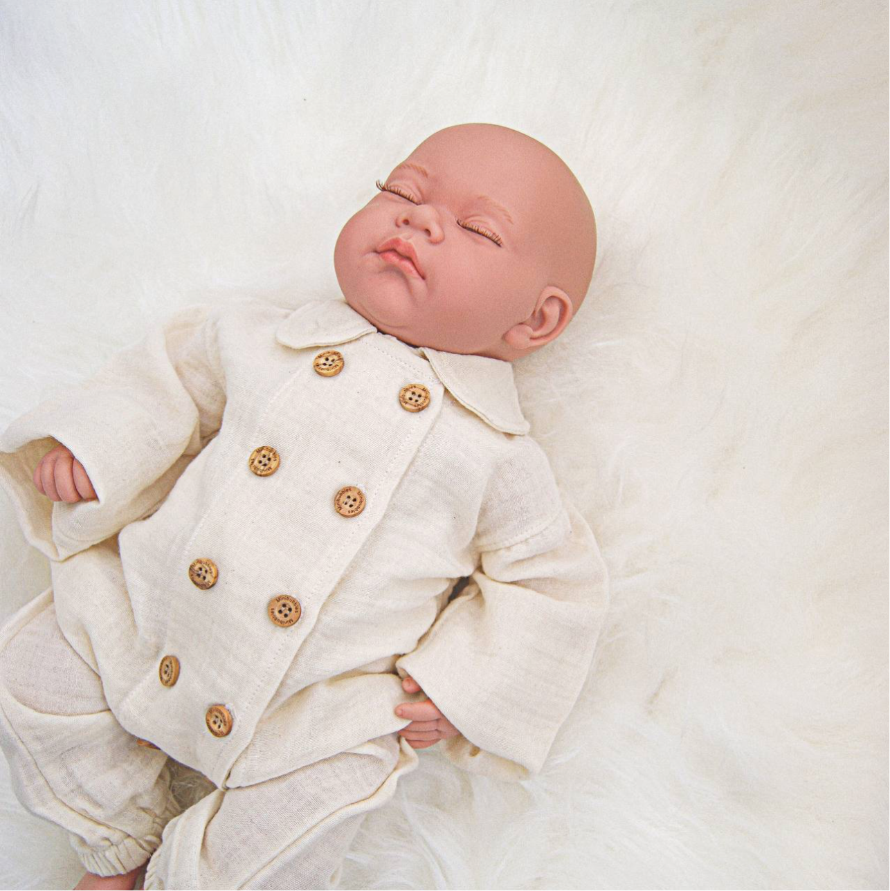 Cotton Muslin Baby Romper – Retro Style &amp; Natural Elegance
