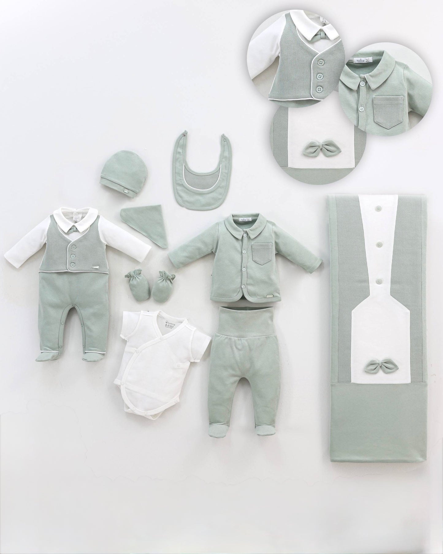 Corredino Nascita Neonato 100% Cotone - 9 Pezzi