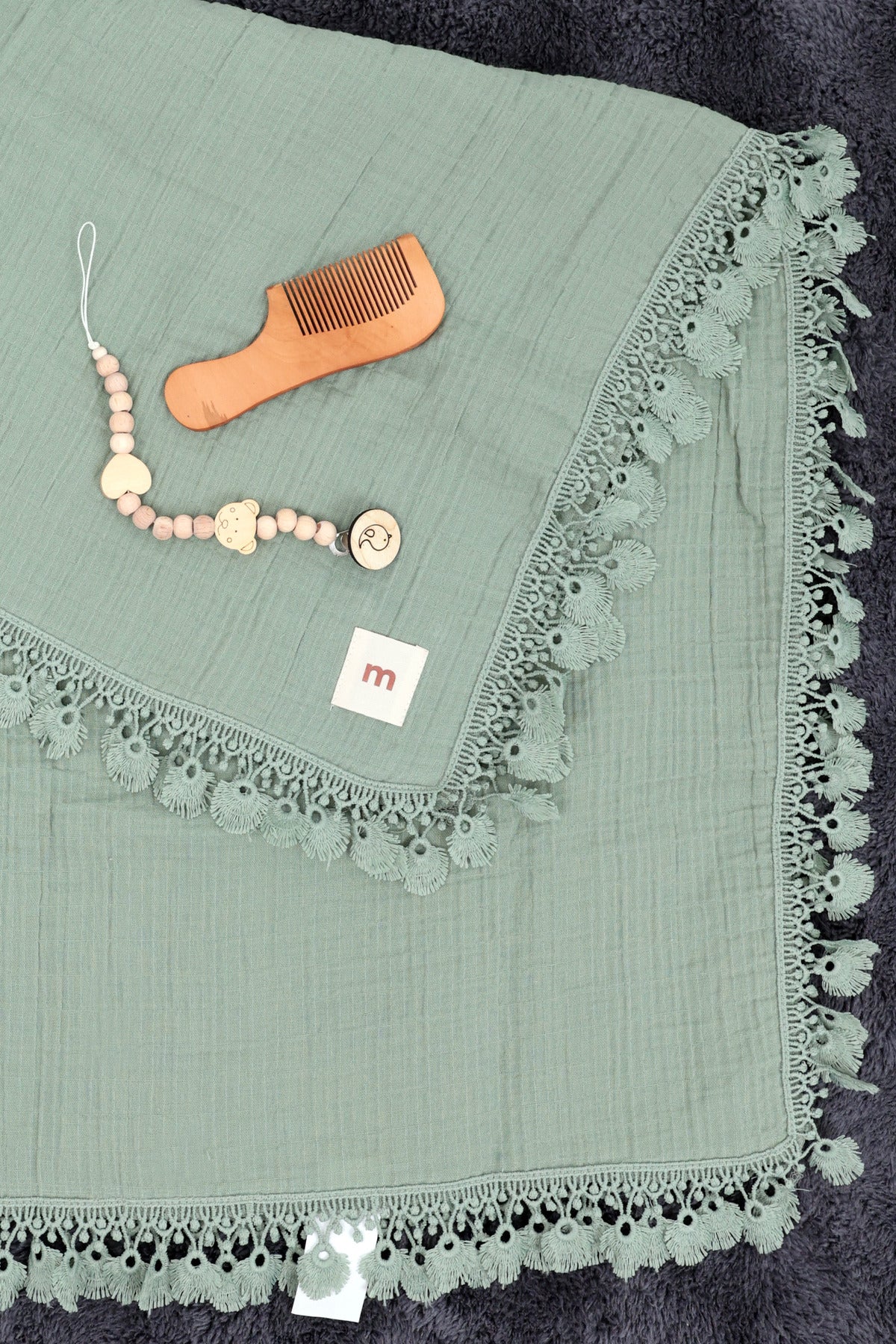 Set coperta, pettine e catenella portaciuccio