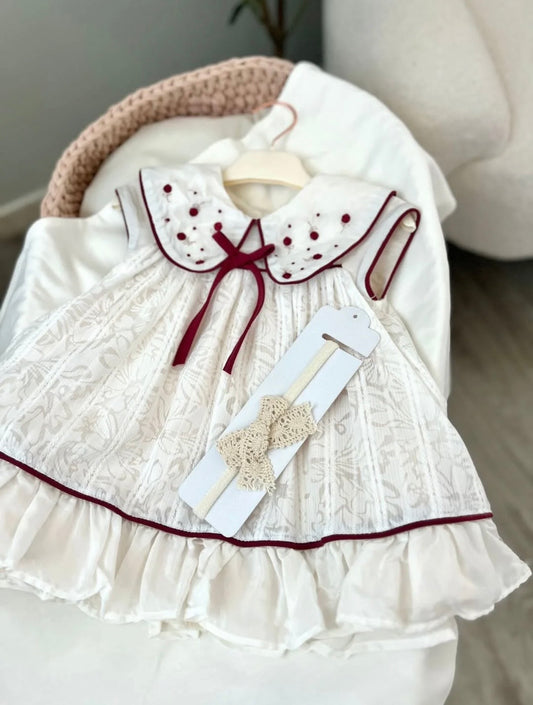 Abito Neonata Con Fascetta 100% Cotone