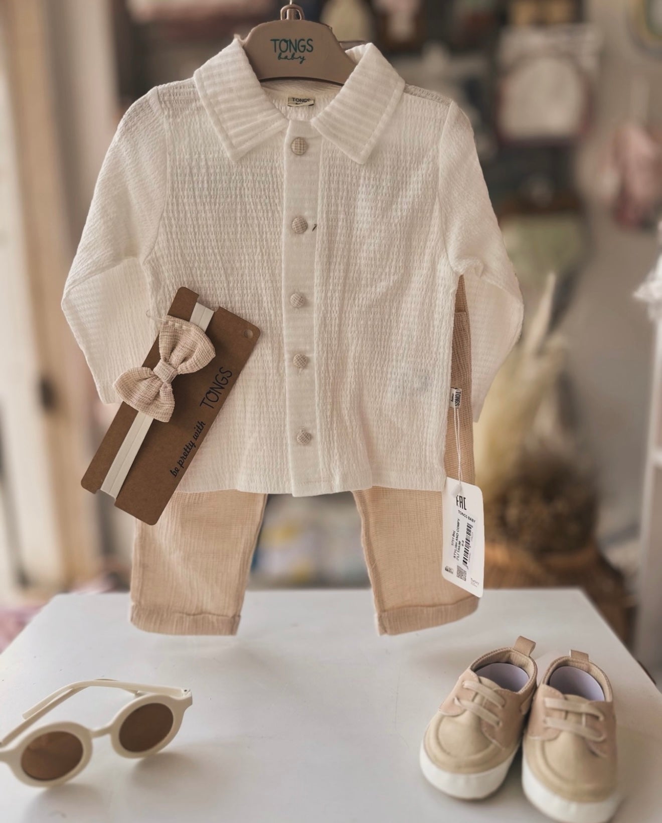 Completo 4 Pezzi in Cotone e Lino