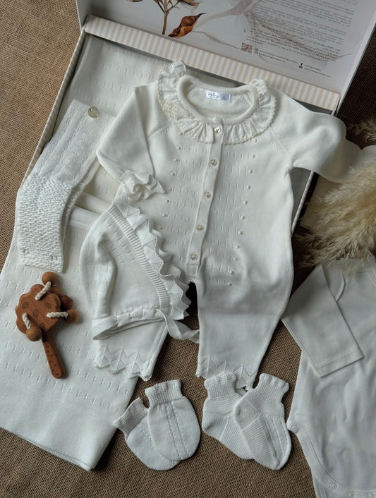 Corredino nascita neonata set 8 pezzi 100% cotone