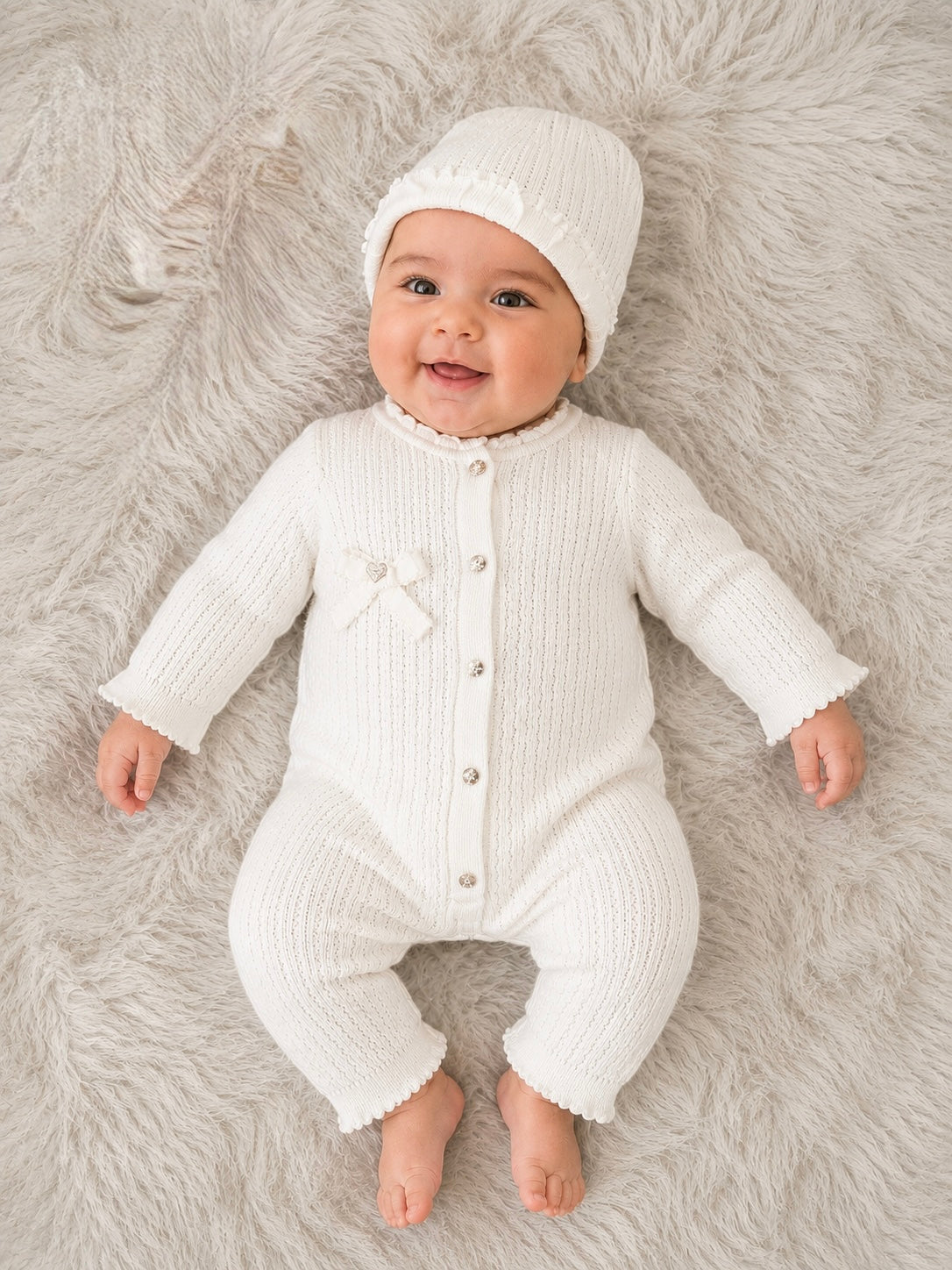 Tutina Neonata con Cuffietta Coordinata 100% cotone