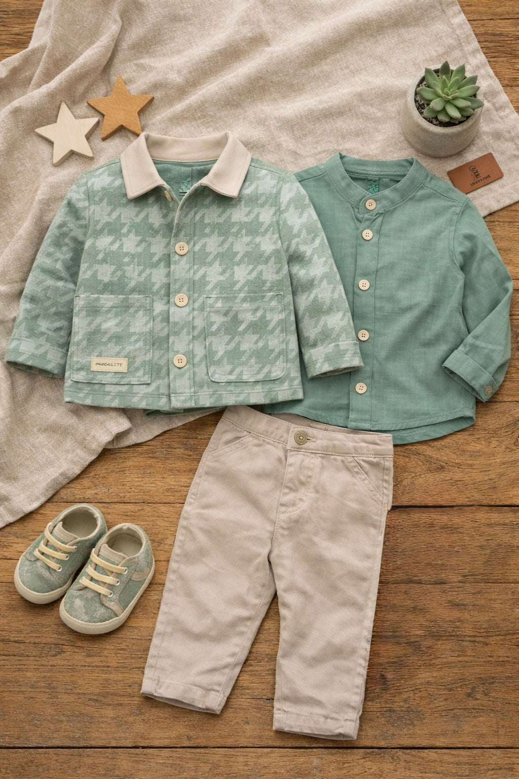 Completo neonato 4 pezzi con scarpette