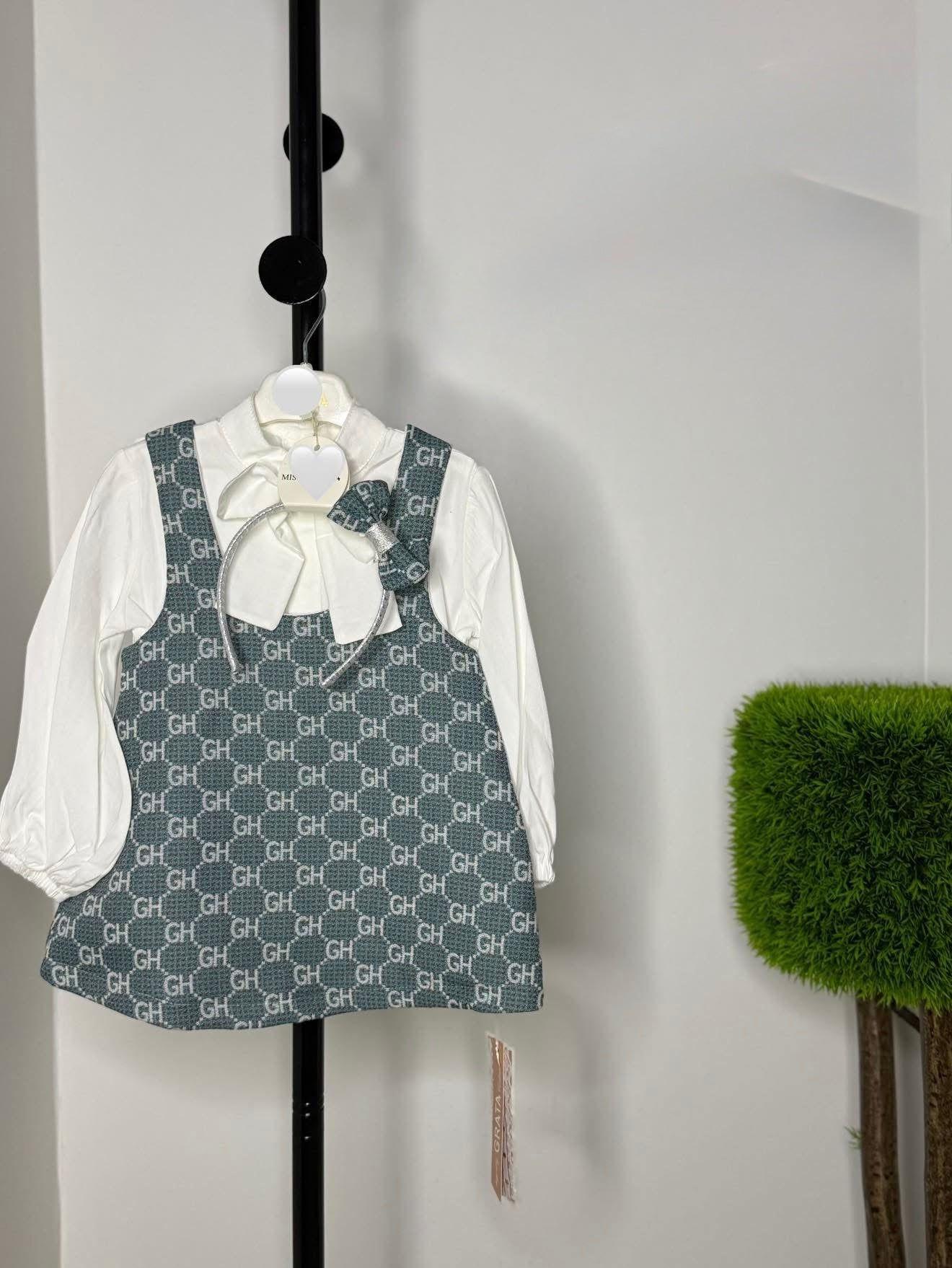 Vestito bimba con camicia e cerchietto