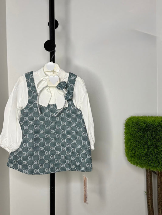 Vestito bimba con camicia e cerchietto