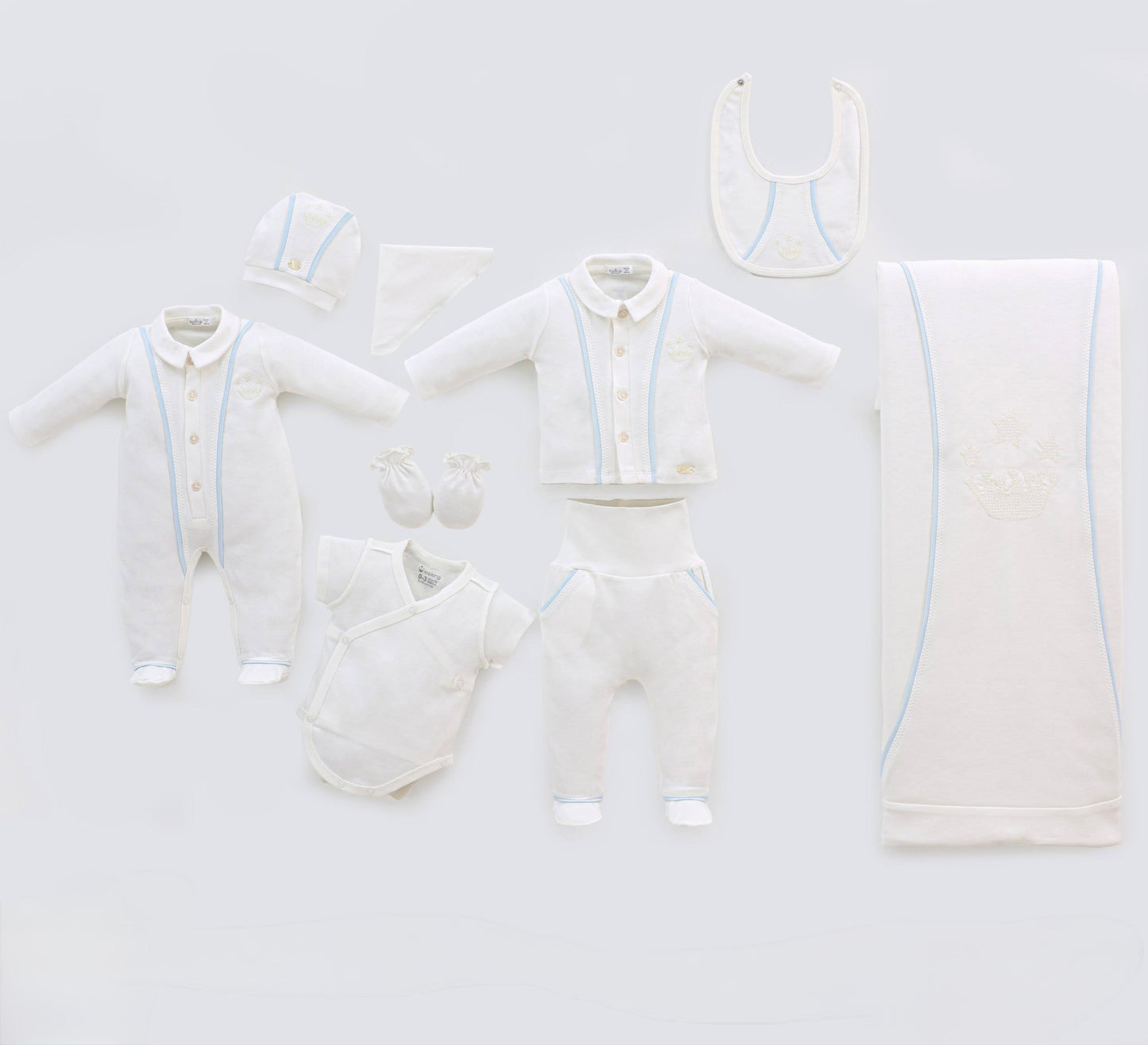 Corredino Nascita Neonato 100% cotone - 9 Pezzi