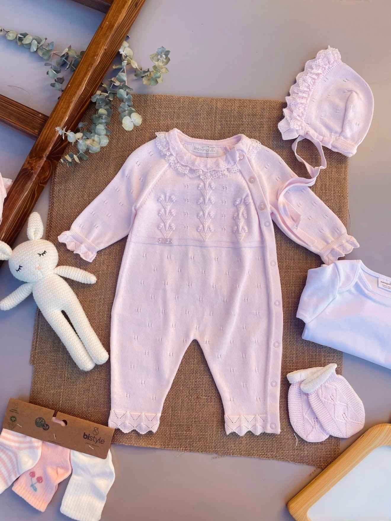 Set Tutina e cappellino con Dettagli in Pizzo - MiniMe- color