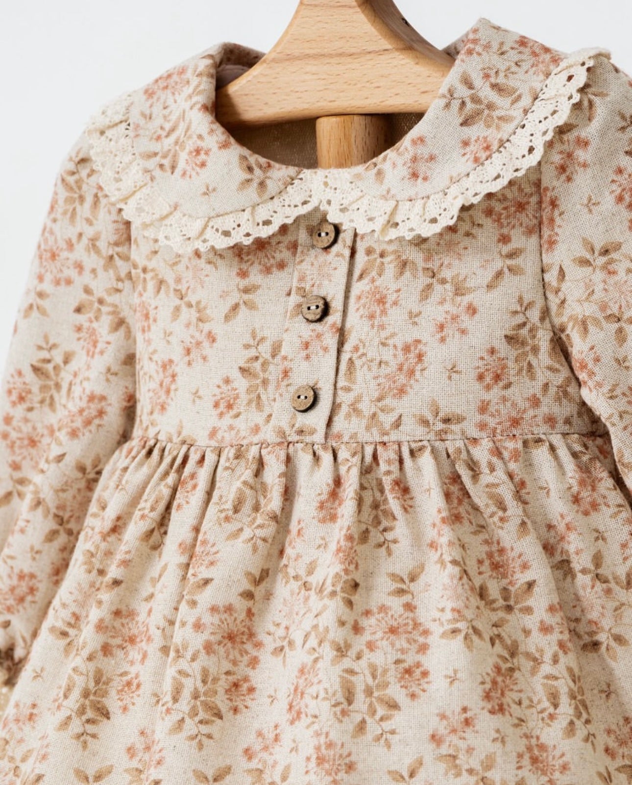 Vestito bimba floreale con colletto in pizzo