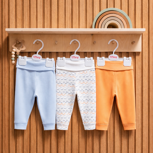 Tris di pantaloni neonato 100% cotone