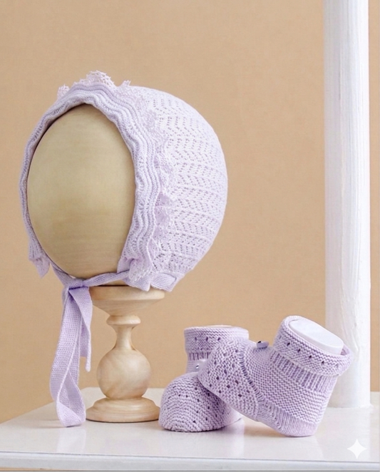 Set Neonata Cuffietta e Scarpine 100% Cotone