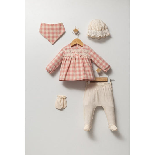 Set Nascita Neonata 5 Pezzi 100% Cotone