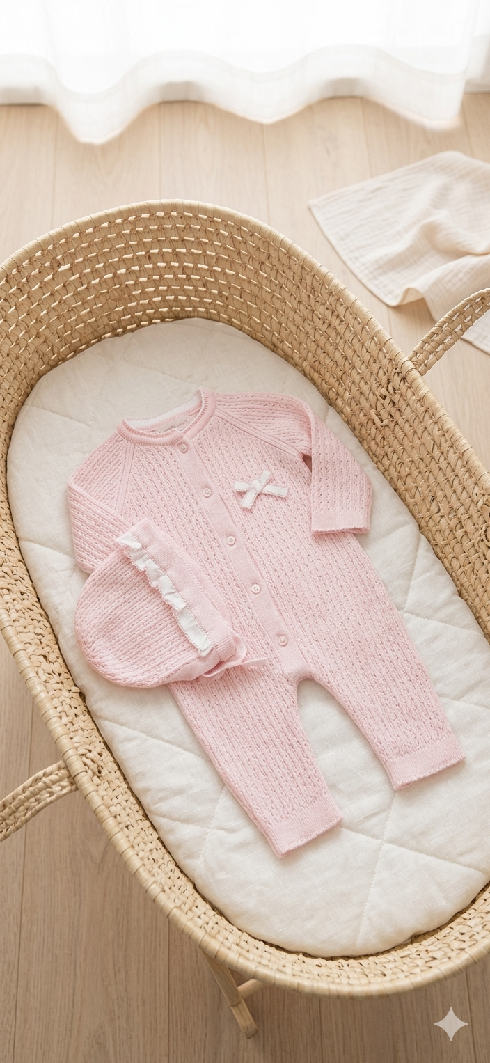 Tutina Neonata con Cuffietta Coordinata 100% cotone