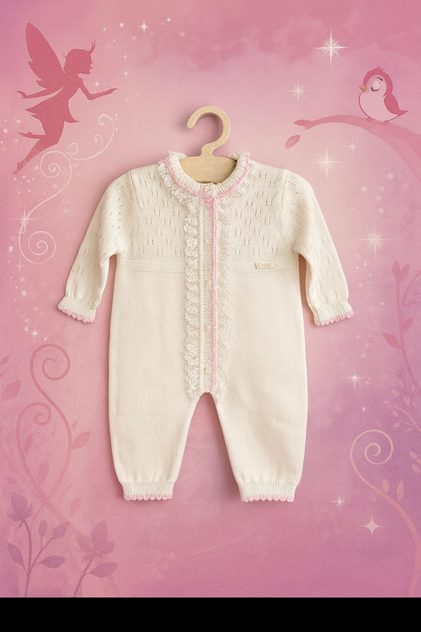Tutina con Dettagli in pizzo Rosa Confetto - MiniMe- color