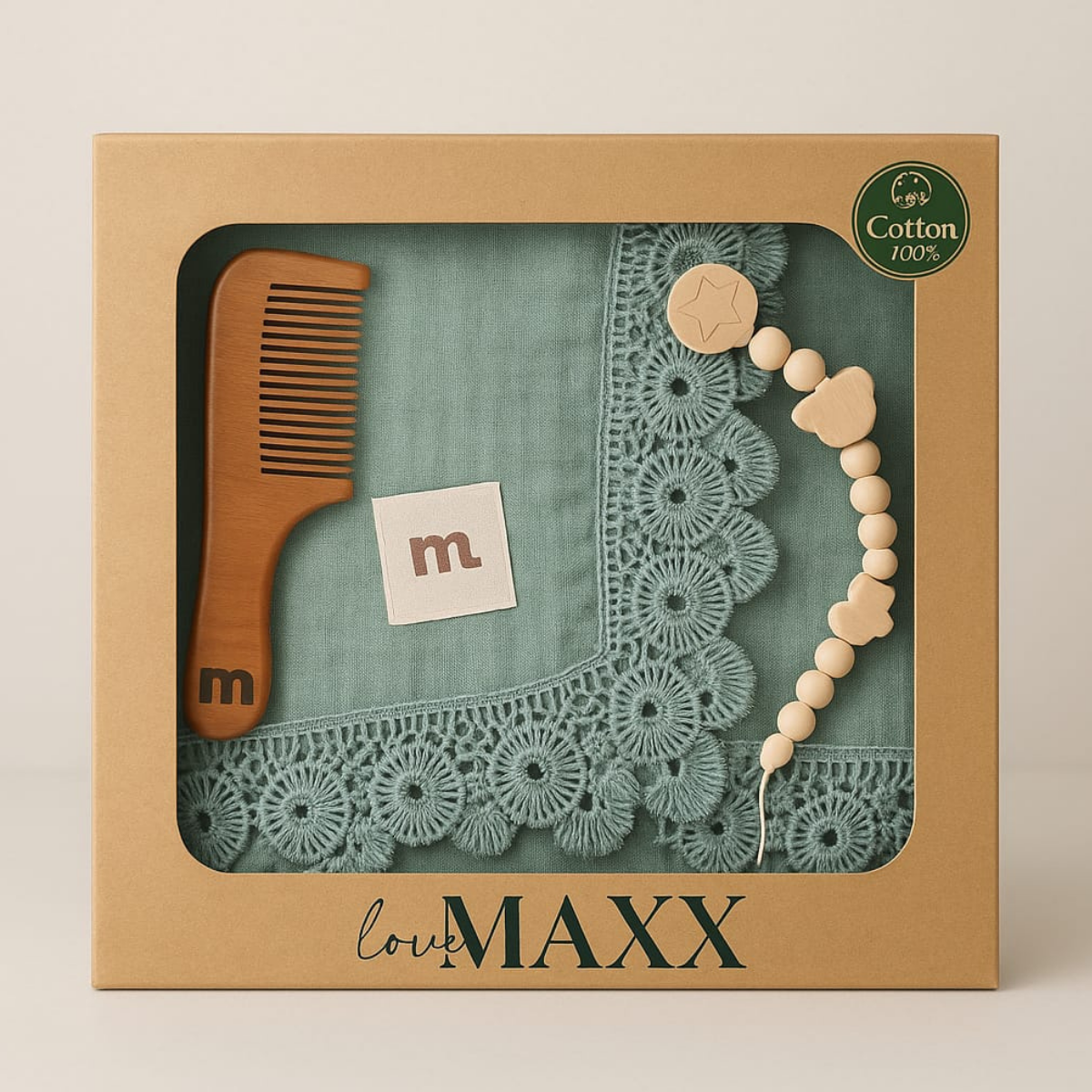 Set coperta, pettine e catenella portaciuccio