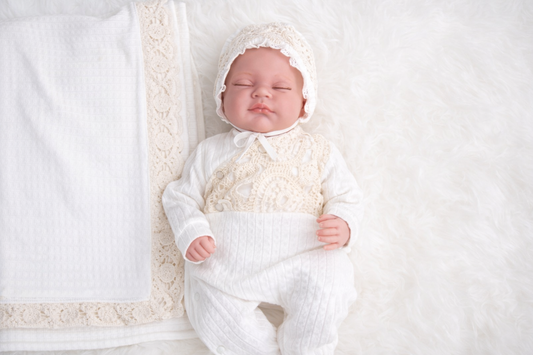 Set tutina elegante, cappellino e coperta unisex 100% cotone