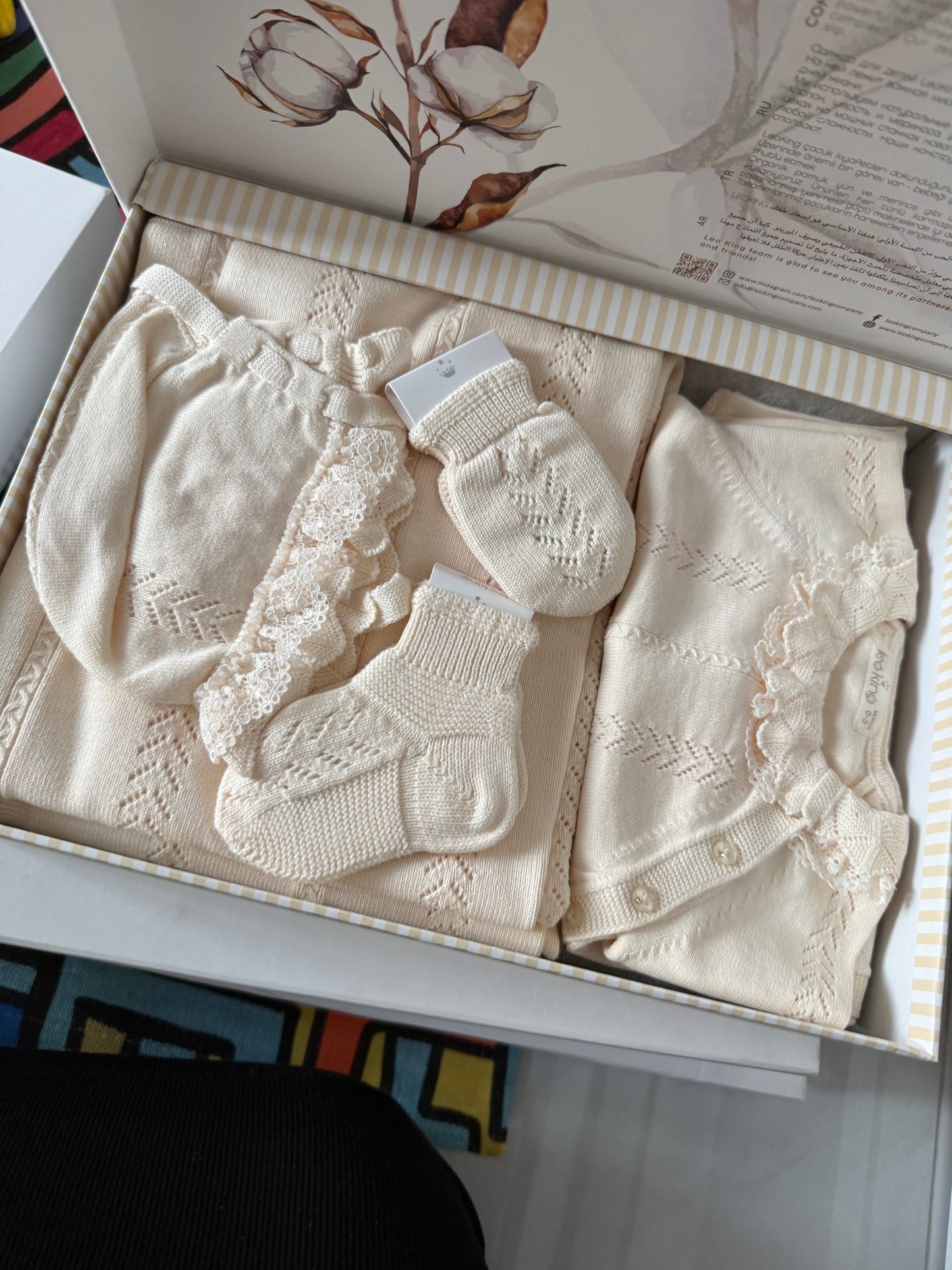 Corredino Nascita Neonata 7 Pezzi 100% Cotone