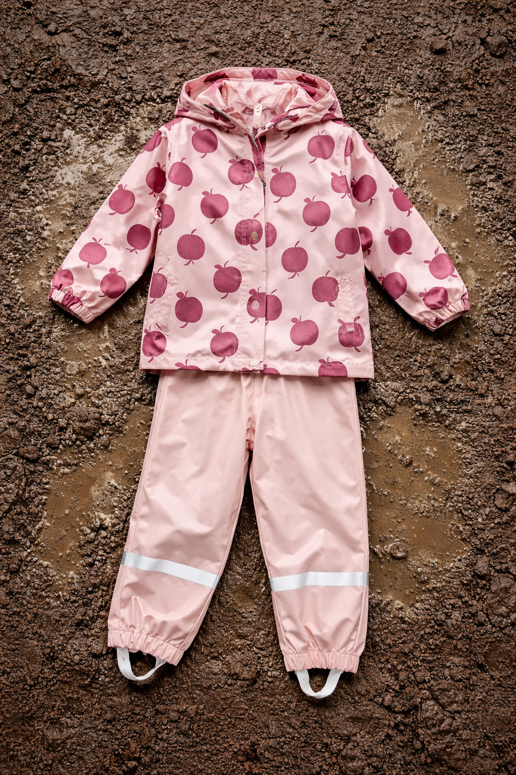 Completo impermeabile Apple Rosé + Sacca Coordinata