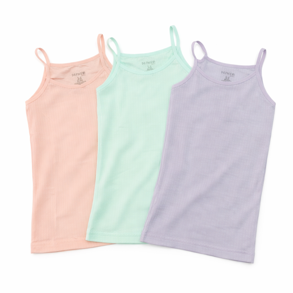 Set 3 canottiere bambina in cotone - MiniMe- color