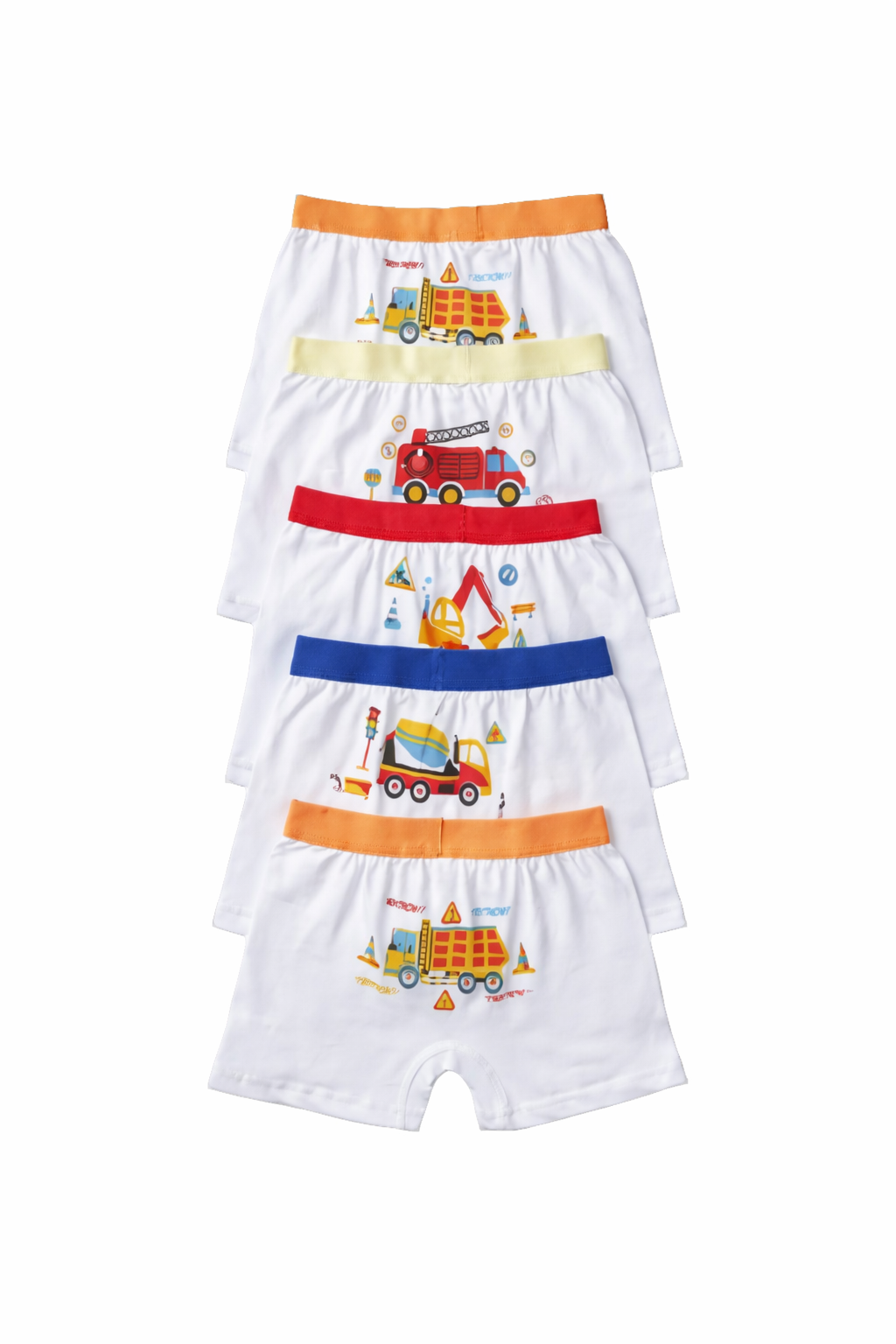 Boxer bimbo in cotone elasticizzato – Pack multiplo fantasia mezzi – Bianco - MiniMe- color