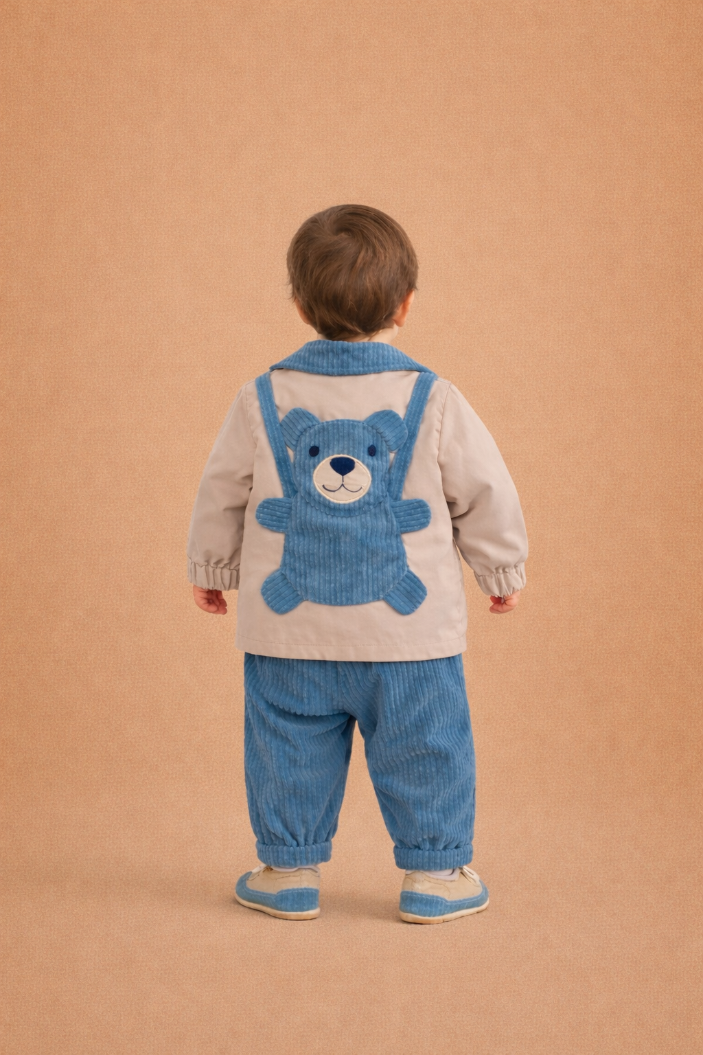 Completo Neonato 3 Pezzi con Giacca, Pantalone, T-shirt + Scarpette - MiniMe- color